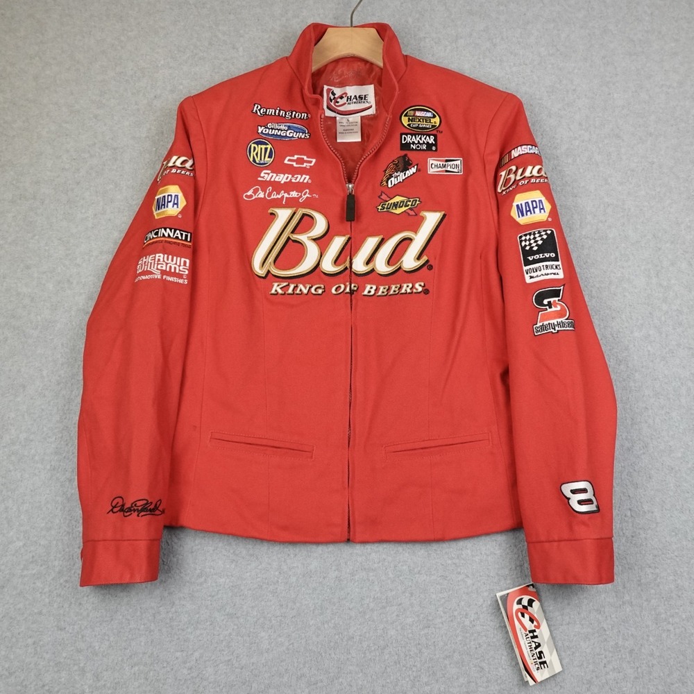 Dale Earnhardt Jr Women's Chase Authentics Nascar Jacket #8 Size Large Budweiser